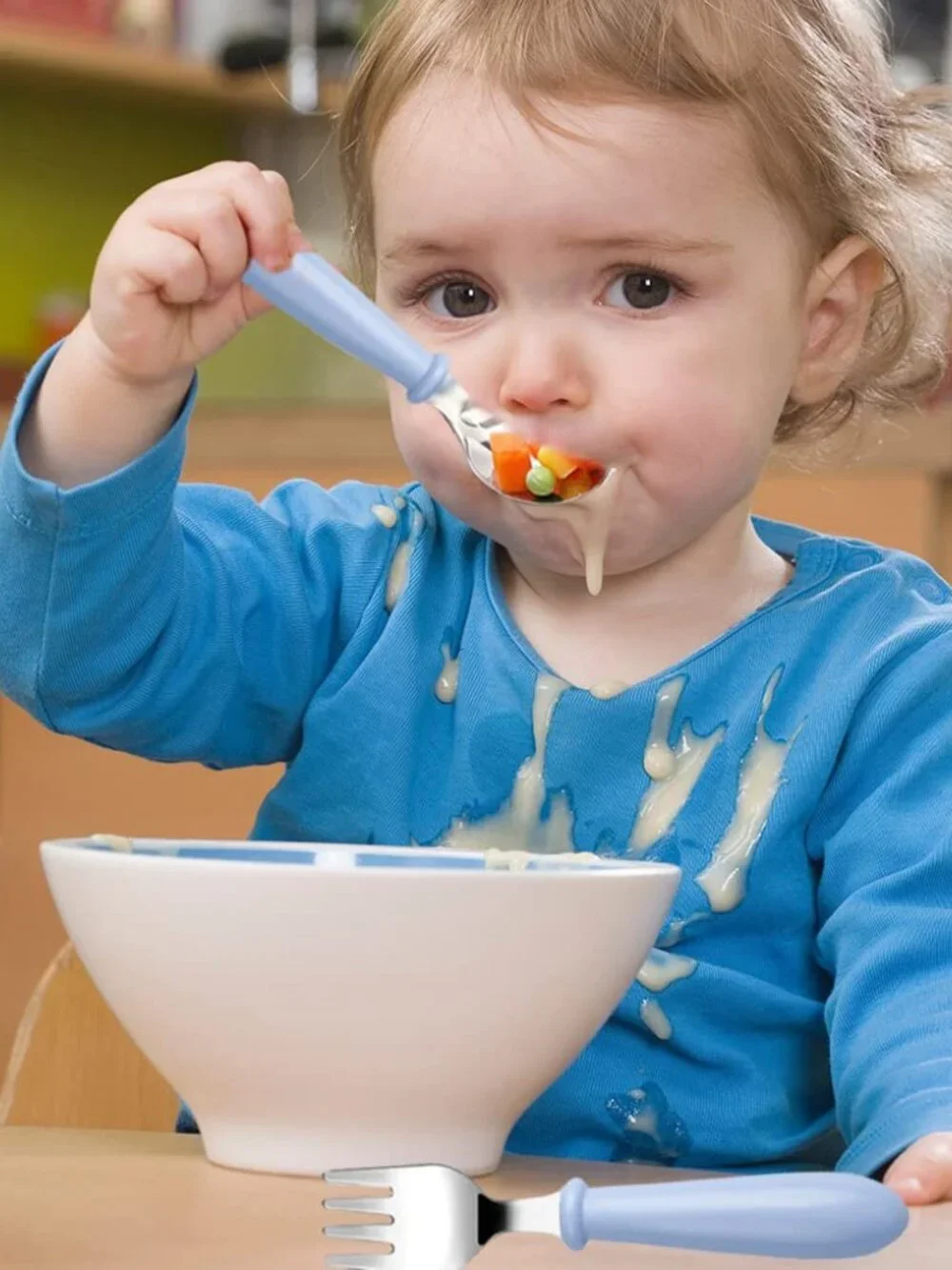 6 Pieces Toddler Utensils Kids Silverware Baby Forks and Spoons Set, Stainless S